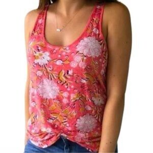 Anthropologie Lilka Floral Keyhole Back Tank Top